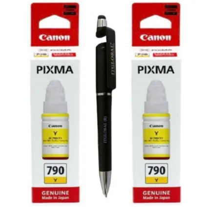 Canon GI-790 Yellow Ink Bottle GI 790 : Genuine (Set of 2)