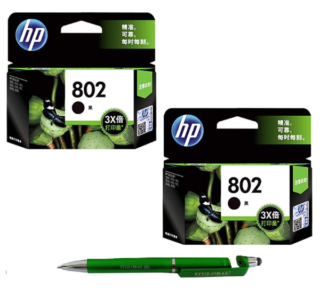 HP 802 Black Original Ink Cartridge CH563ZZ 802 Large Black 802L (Set of 2)