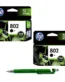HP 802 Black Original Ink Cartridge CH563ZZ 802 Large Black 802L (Set of 2)