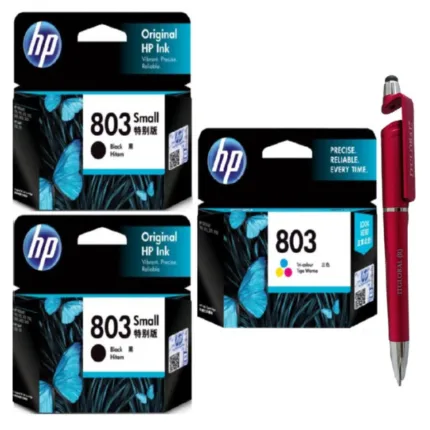 HP 803 Small Black Twin & Tri-color Original Ink Cartridge (Set of 3) F6V23AA F6V20AA 803 Black & Colour