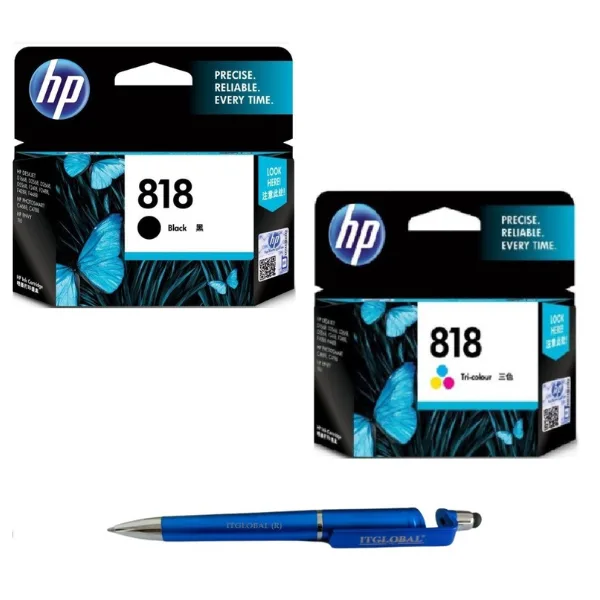 HP 818 Black & Tri-color Original Ink Cartridge (Set of 2) CC640ZZ CC643ZZ