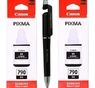 Canon GI-790 Black Ink Bottle GI 790 : Genuine (Set of 2)