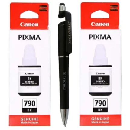 Canon GI-790 Black Ink Bottle GI 790 : Genuine (Set of 2)