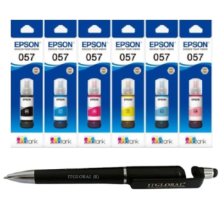 Epson 057 Original Ink Bottle For L8050 L18050 Printer (Black/Cyan/Magenta/Yellow/Light Cyan/Light Magenta) (Set of 6) Genuine