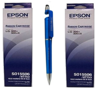 Epson LQ 300 300+ 500 550 570 570+ 580 800 850 850+ 870 Original Ribbon Cartidge C13S015506 S015506 #7753 (Set of 2)