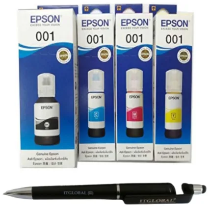 Epson T 001 B/C/Y/M Original Ink Bottle (Set of 4) C13T03Y100 200 300 400 Genuine T-001