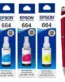 Epson T 664 C/Y/M Original Ink Bottle (Set of 3) T-664 T664 C13T664200 C13T664300 C13T664400 Genuine