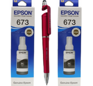 Epson T 6731 Black Original Ink Bottle (Set of 2) C13T673100 Genuine T-6731 T673