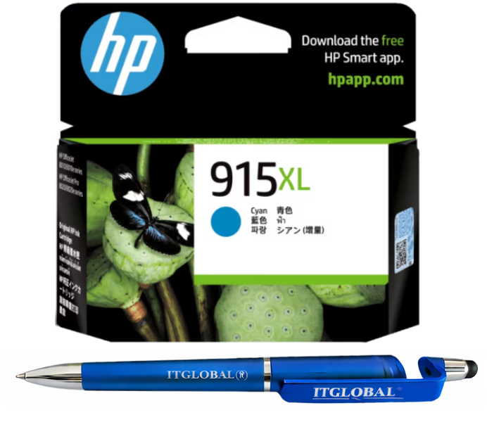 154 HP 915XL High Yield Cyan Original Ink Cartridge 3YM19AA 915XL Cyan Genuine - Image 1