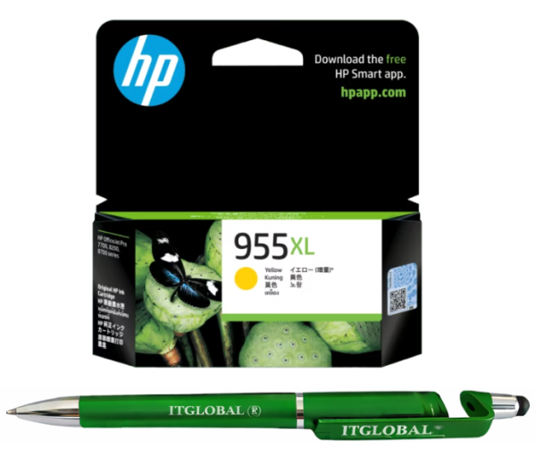154 HP 955XL High Yield Yellow Original Ink Cartridge L0S69AA L0S69Y 955XL Yellow Genuine - Image 1