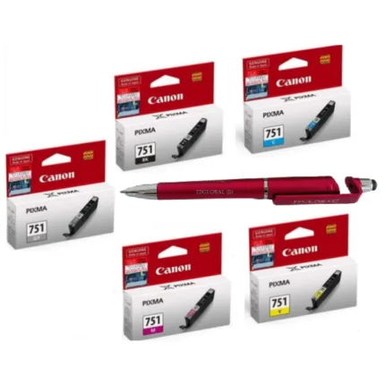 Canon CLI-751 Ink Cartridge (Set of 5) CLI 751 Black Cyan Yellow Magenta Grey