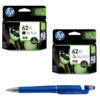 HP 62XL High Yield Black & Tri-color Original Ink Cartridge 62XL Black & Colour