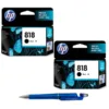 HP 818 Black Original Ink Cartridge CC640ZZ Replaces HP 703 Black & HP 901 Black (Set of 2)