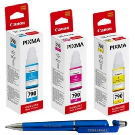 Canon GI-790 Cyan Yellow Magenta Ink Bottle GI 790 : Genuine (Set of 3)
