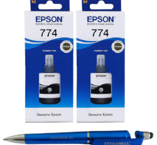 Epson T7741 Black ink Bottle 140ml (C13T774100) Genuine T-7741 T774 (Set of 2)