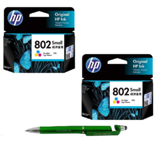 HP 802 Small Tri-color Original Ink Cartridge CH562ZZ 802 Colour (Set of 2)