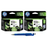HP 920XL High Yield Black Original Ink Cartridge CD975AA 920XL Black (Set of 2)