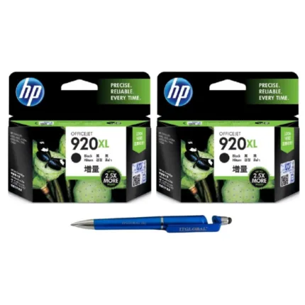 HP 920XL High Yield Black Original Ink Cartridge CD975AA 920XL Black (Set of 2)