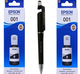 Epson T 001 Black Original Ink Bottle (Set of 2) C13T03Y100 Genuine T-001