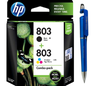 HP 803 2-pack Economy Black/Tri-color Original Ink Cartridges 3YP93AA 803 Black & Colour