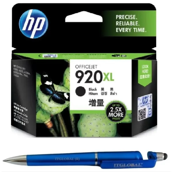 HP 920XL High Yield Black Original Ink Cartridge CD975AA 920XL Black
