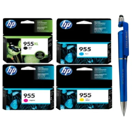 HP 955XL High Yield Black & 955 Cyan Yellow Magenta Original Ink Cartridge (Set of 4)