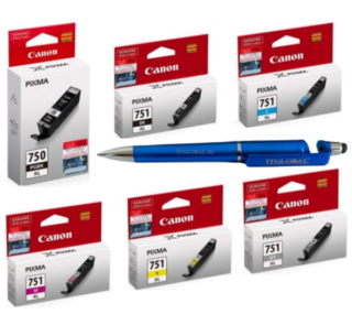 Canon PGI-750XL & CLI-751XL B/C/Y/M/G Ink Cartridge (Set of 6) PGI 750 XL & CLI 751 XL