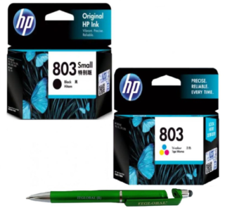 HP 803 Small Black & Tri-color Original Ink Cartridge (Set of 2) F6V23AA F6V20AA 803 Black & Colour