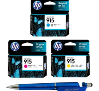 HP 915 Cyan Yellow Magenta Original Ink Cartridge (Set of 3) C/Y/M