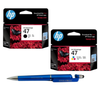 HP 47 Black & Tri-color Original Ink Cartridge (Set of 2) 47 Black & Colour