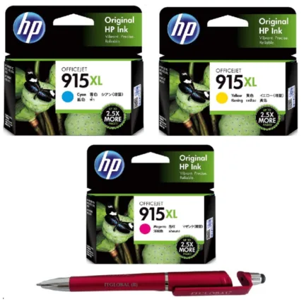 HP 915XL High Yield Cyan Yellow Magenta Original Ink Cartridge (Set of 3) C/Y/M