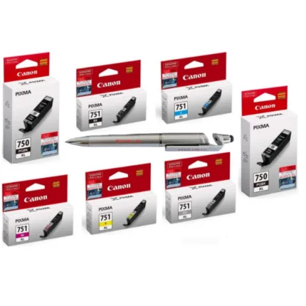 Canon PGI-750XL Twin and CLI-751XL B/C/Y/M/G Ink Cartridge (Set of 7)