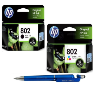 HP 802 Black & Tri-color Original Ink Cartridge (Set of 2) 802 Black & Colour Large 802L