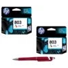 HP 803 Tri-color Original Ink Cartridge (Set of 2) F6V20AA