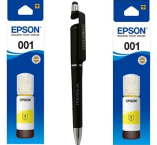 Epson T 001 Yellow Original Ink Bottle (Set of 2) C13T03Y400 Genuine T-001