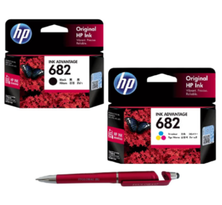 HP 682 Black & Tri-color Original Ink Advantage Cartridge (Set of 2) 682 Black & Colour