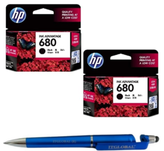 HP 680 Black Original Ink Advantage Cartridge F6V27AA (Set of 2)