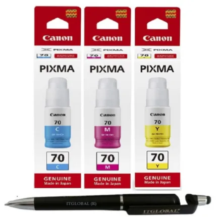Canon GI-70 Cyan Yellow Magenta Ink Bottle (Set of 3) GI 70 : Genuine