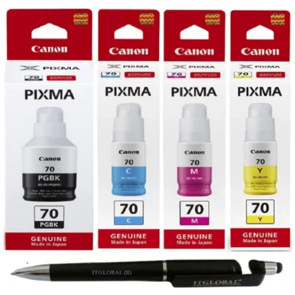Canon GI-70 Black Cyan Yellow Magenta Ink Bottle (Set of 4) GI 70 : Genuine