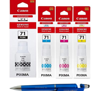 Canon GI-71 Ink Bottle Black Cyan Magenta Yellow (Set of 4) GI 71 : Genuine