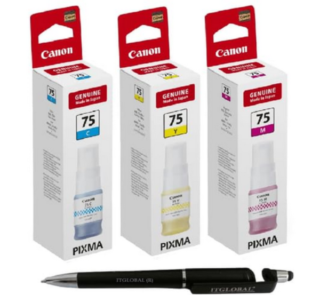 Canon GI-75 Ink Bottle (Set of 3) GI 75 Cyan Yellow Magenta : Genuine