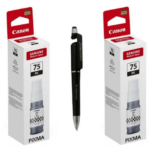 Canon GI-75 Black Ink Bottle (Set of 2) GI 75 : Genuine