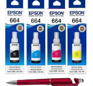 Epson T 664 B/C/Y/M Original Ink Bottle (Set of 4) C13T664100 C13T664200 C13T664300 C13T664400 Genuine T-664