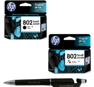 HP 802 Small Black & Tri-color Original Ink Cartridge (Set of 2) 802s Black & Colour