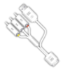 Mx Apple Dock Connector 30 Pin To 3 Rca Male + Usb Type A – Male Cable – 2 Mtr Mx-3343