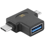 MX USB 3.0 Female To Micro USB 5 Pin Male And Type-C (USB C) Male Adapter Connector 2 In 1 USB T Shape OTG Converter MX-4093