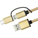 MX USB A Male To USB Type C+ Micro USB 2 In One Cord Metal Shell – 1 Meter MX-3739