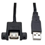 USB Female Panel Mount to Male USB Cable 1 Meter