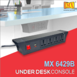 MX PDU Under table 6/16 Amps 4 Universal Socket | 2 USB (2.4 Amp) with 30W PD Charger With Display | Dual Pole LED Indicator Switch | 16 Amps Heavy Duty Cord with ISI Marked Aluminium Body Material MX-6429B