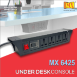 MX PDU Under table 6/16 Amps 4 Universal Socket | 2 USB (2.4 Amp) with 65W PD Charger | Dual Pole LED Indicator Switch | 16 Amps Heavy Duty Cord with ISI Marked Aluminium Body Material MX-6425